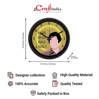 Mere Paas Maa Hai!Designer Round Analog Black Wall Clock 4