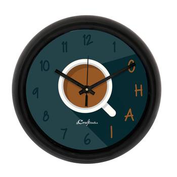 Chai LoverDesigner Round Analog Black Wall Clock 1