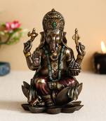 Lord Ganesha Cold Cast Bronze Resin Decorative Figurine