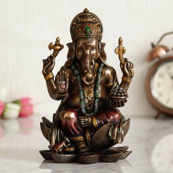 Lord Ganesha Cold Cast Bronze Resin Decorative Figurine 2