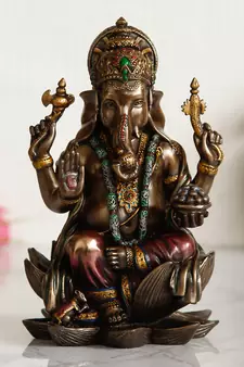 Lord Ganesha Cold Cast Bronze Resin Decorative Figurine