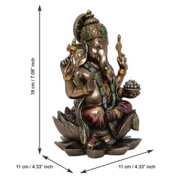 Lord Ganesha Cold Cast Bronze Resin Decorative Figurine 4