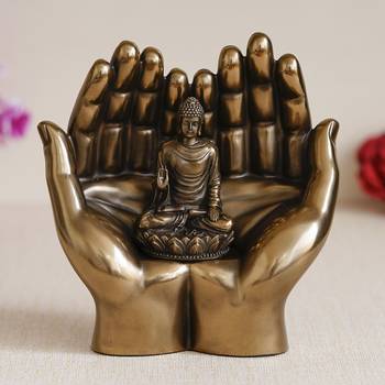 Lord Buddha Cold Cast Bronze Resin Decorative Figurine 2