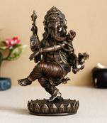 Dancing Lord Ganesha Cold Cast Bronze Resin Decorative Showpiece Figurine