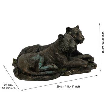Tiger and Tigress Cold Cast Bronze Resin Decorative Figurine 4