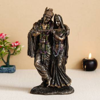 Radha Krishna Cold Cast Bronze Resin Decorative Figurine 2