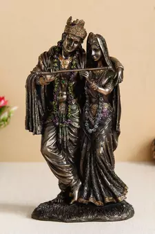 Radha Krishna Cold Cast Bronze Resin Decorative Figurine
