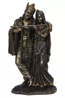 Radha Krishna Cold Cast Bronze Resin Decorative Figurine