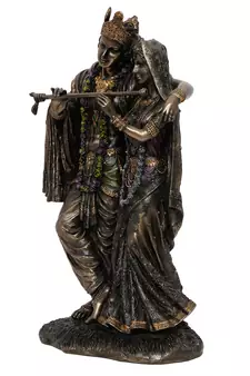 Radha Krishna Cold Cast Bronze Resin Decorative Figurine
