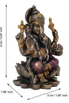 e craft india handcrafted ganesha figurine - bronze resin, brown, 50  20 cm
