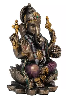 e craft india handcrafted ganesha figurine - bronze resin, brown, 50  20 cm