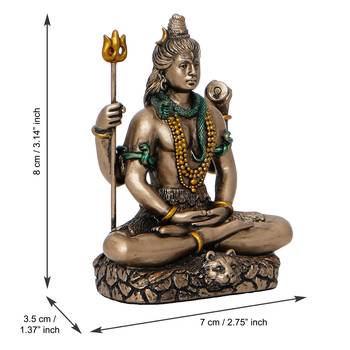 Meditatin Lord Shiva Cold Cast Bronze Resin Decorative Figurine 4