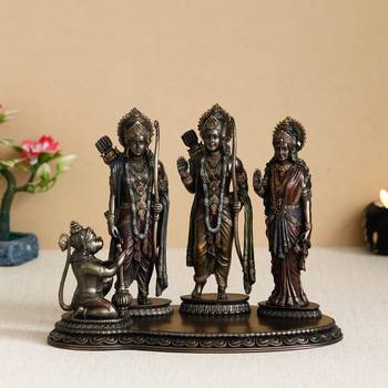Ram Laxman Sita and Hanuman Cold Cast Bronze Resin Decorative Figurine 2
