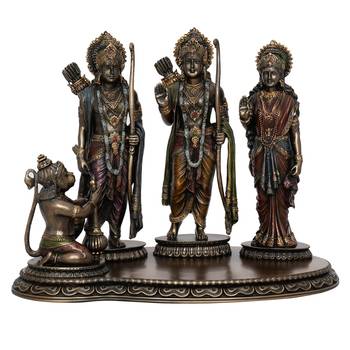Ram Laxman Sita and Hanuman Cold Cast Bronze Resin Decorative Figurine 3