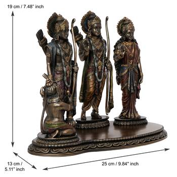 Ram Laxman Sita and Hanuman Cold Cast Bronze Resin Decorative Figurine 4