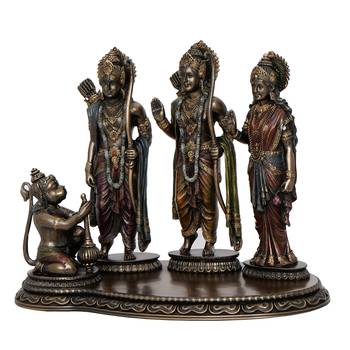 Ram Laxman Sita and Hanuman Cold Cast Bronze Resin Decorative Figurine 5