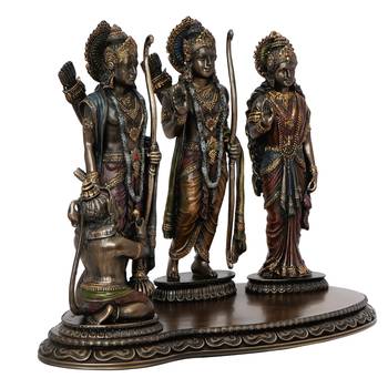 Ram Laxman Sita and Hanuman Cold Cast Bronze Resin Decorative Figurine 6