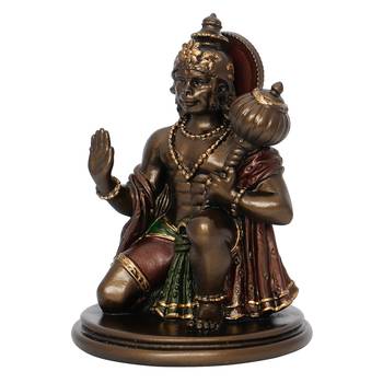 Lord Hanuman Cold Cast Bronze Resin Decorative Figurine 5