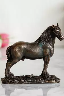 Premium Carved Horse Cold Cast Bronze Resin Decorative Figurine