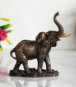 Elephant with Trunk Up Cold Cast Bronze Resin Decorative Figurine