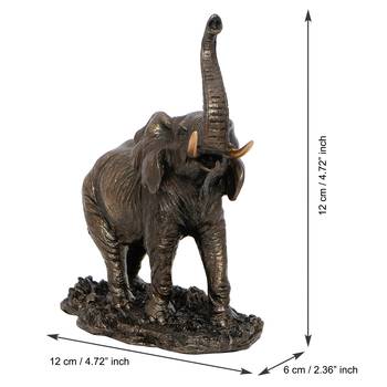 Elephant with Trunk Up Cold Cast Bronze Resin Decorative Figurine 4