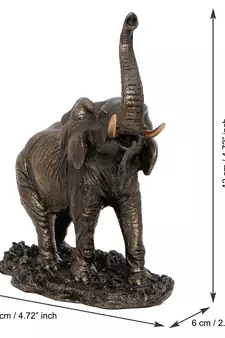Elephant with Trunk Up Cold Cast Bronze Resin Decorative Figurine