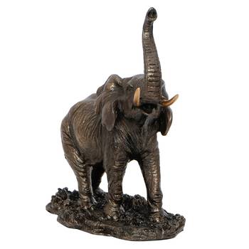 Elephant with Trunk Up Cold Cast Bronze Resin Decorative Figurine 5