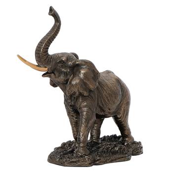 Elephant with Trunk Up Cold Cast Bronze Resin Decorative Figurine 6