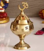 Om and Swastik Brass Diya
