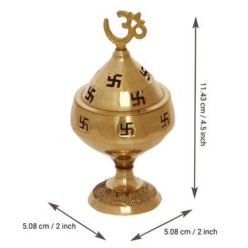Om and Swastik Brass Diya 4