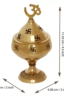 Om and Swastik Brass Diya