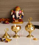 Set of  Om and Swastik Brass Diya