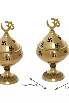 Set of  Om and Swastik Brass Diya
