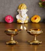 Set of  Brass Diya with Tortoise Base