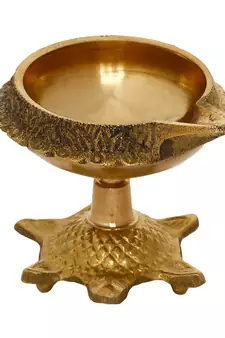 Set of  Brass Diya with Tortoise Base