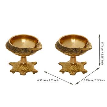 Set of  Brass Diya with Tortoise Base 4
