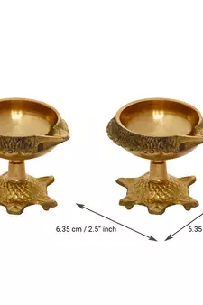 Set of  Brass Diya with Tortoise Base