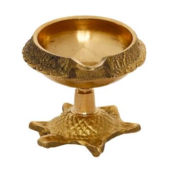Set of  Brass Diya with Tortoise Base 5