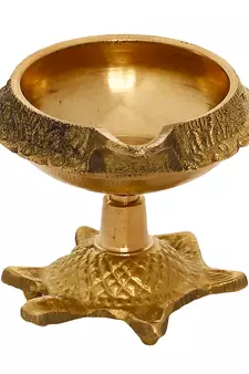 Set of  Brass Diya with Tortoise Base