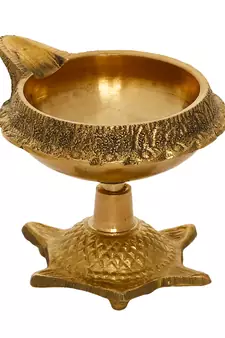 Set of  Brass Diya with Tortoise Base
