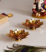 Set of  Floral Shape Metal Diya