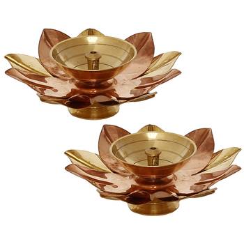 Set of  Floral Shape Metal Diya 3