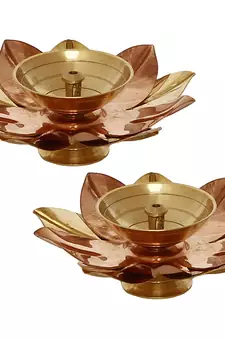 Set of  Floral Shape Metal Diya