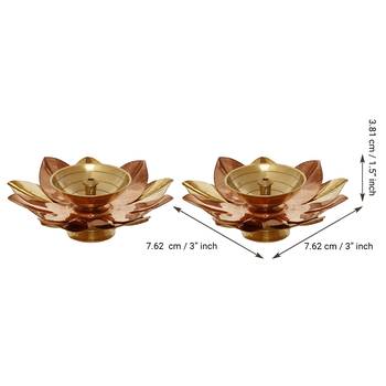 Set of  Floral Shape Metal Diya 4
