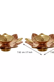 Set of  Floral Shape Metal Diya