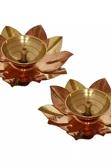Set of  Floral Shape Metal Diya