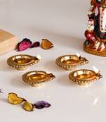 Set of 4 Auspicious Handcrafted Brass Diya