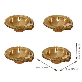 Set of 4 Auspicious Handcrafted Brass Diya 4