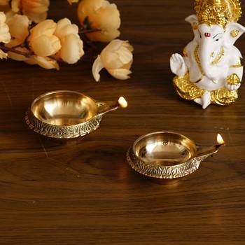 Set of  Auspicious Handcrafted Brass Diya 1