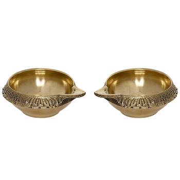 Set of  Auspicious Handcrafted Brass Diya 3